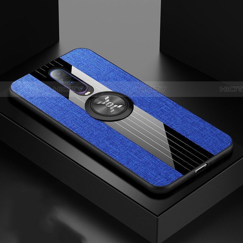 Funda Silicona Carcasa Ultrafina Goma con Magnetico Anillo de dedo Soporte T03 para Oppo RX17 Pro