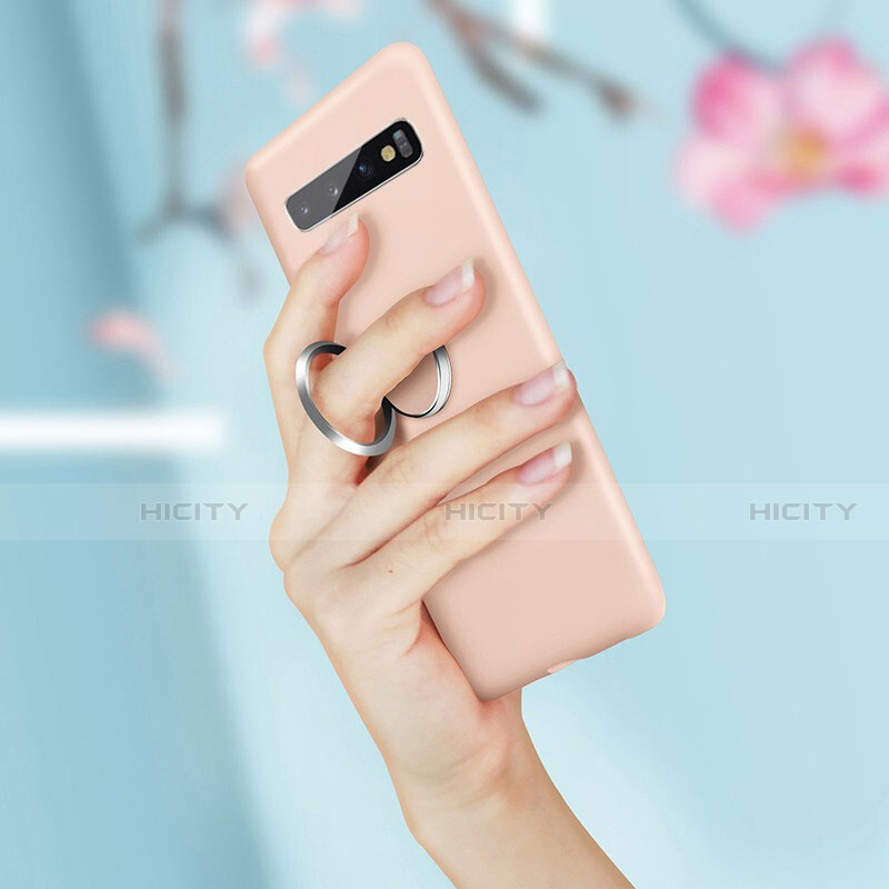 Funda Silicona Carcasa Ultrafina Goma con Magnetico Anillo de dedo Soporte T03 para Samsung Galaxy S10 5G