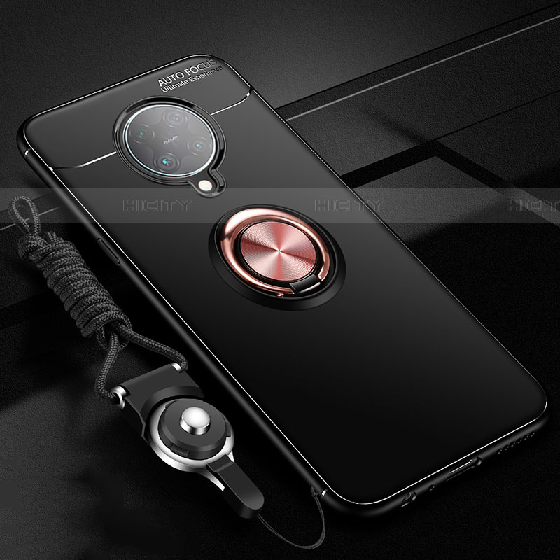 Funda Silicona Carcasa Ultrafina Goma con Magnetico Anillo de dedo Soporte T03 para Xiaomi Poco F2 Pro