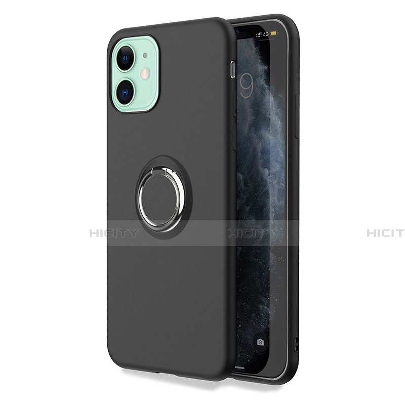 Funda Silicona Carcasa Ultrafina Goma con Magnetico Anillo de dedo Soporte T04 para Apple iPhone 11