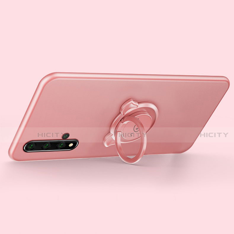 Funda Silicona Carcasa Ultrafina Goma con Magnetico Anillo de dedo Soporte T04 para Huawei Honor 20