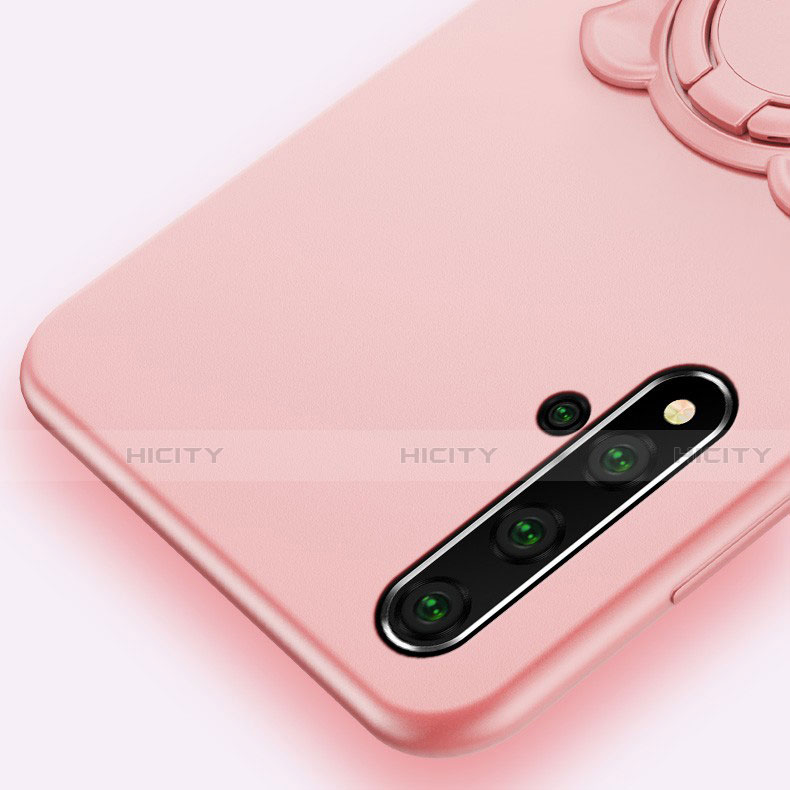 Funda Silicona Carcasa Ultrafina Goma con Magnetico Anillo de dedo Soporte T04 para Huawei Honor 20S