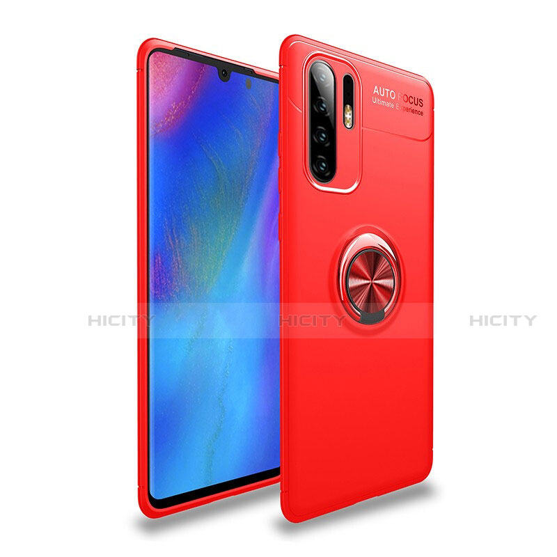 Funda Silicona Carcasa Ultrafina Goma con Magnetico Anillo de dedo Soporte T04 para Huawei P30 Pro