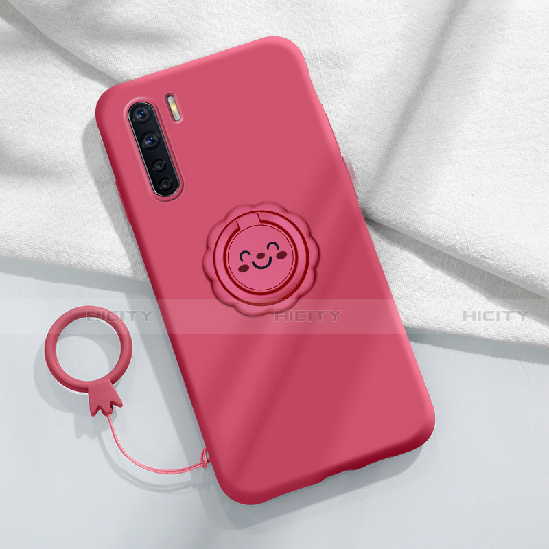 Funda Silicona Carcasa Ultrafina Goma con Magnetico Anillo de dedo Soporte T04 para Oppo Find X2 Lite