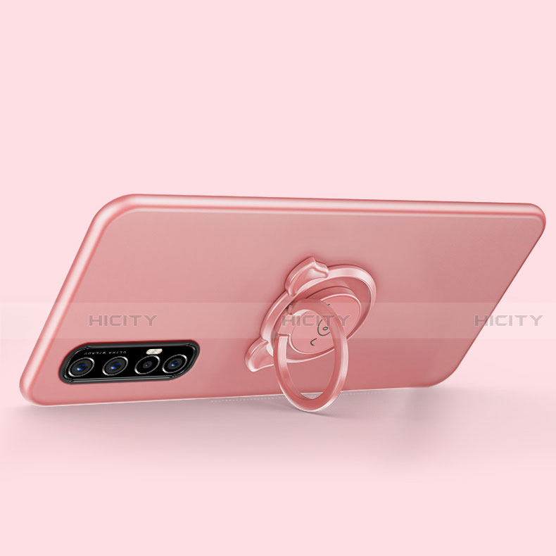 Funda Silicona Carcasa Ultrafina Goma con Magnetico Anillo de dedo Soporte T04 para Oppo Reno3 Pro