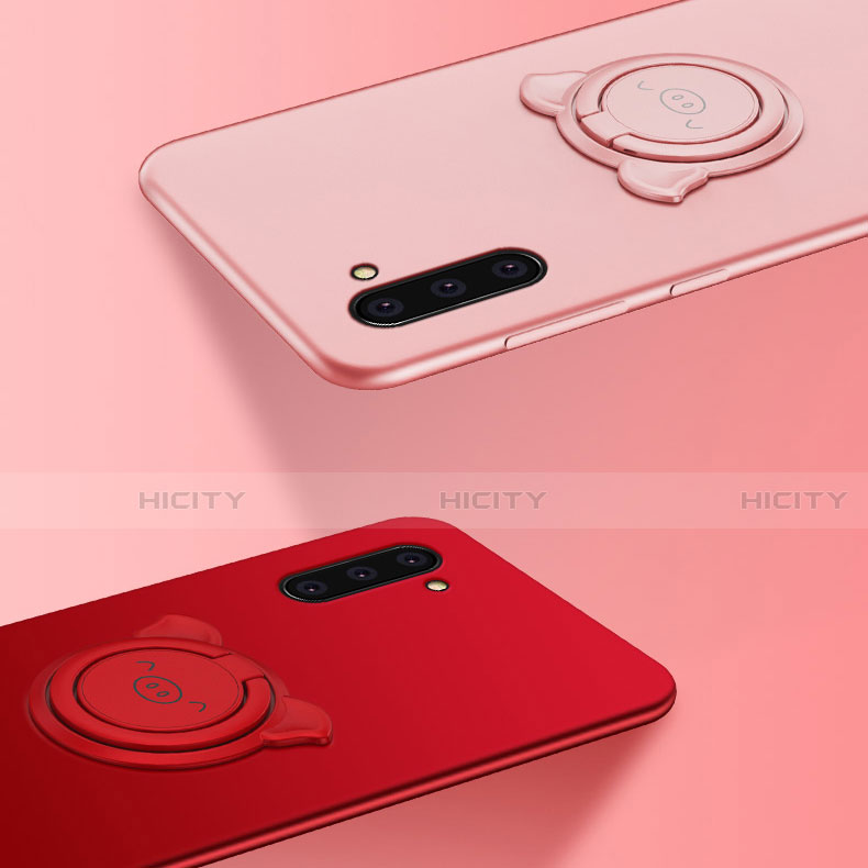 Funda Silicona Carcasa Ultrafina Goma con Magnetico Anillo de dedo Soporte T04 para Samsung Galaxy Note 10 5G
