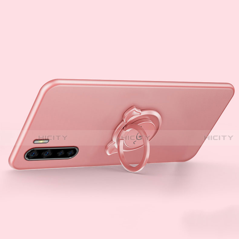 Funda Silicona Carcasa Ultrafina Goma con Magnetico Anillo de dedo Soporte T05 para Oppo F15