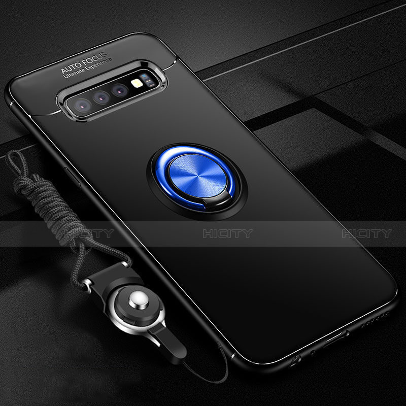 Funda Silicona Carcasa Ultrafina Goma con Magnetico Anillo de dedo Soporte T05 para Samsung Galaxy S10 Plus