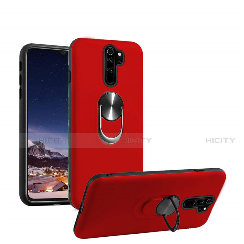 Funda Silicona Carcasa Ultrafina Goma con Magnetico Anillo de dedo Soporte T05 para Xiaomi Redmi Note 8 Pro