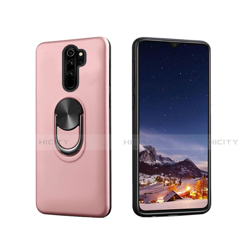 Funda Silicona Carcasa Ultrafina Goma con Magnetico Anillo de dedo Soporte T05 para Xiaomi Redmi Note 8 Pro