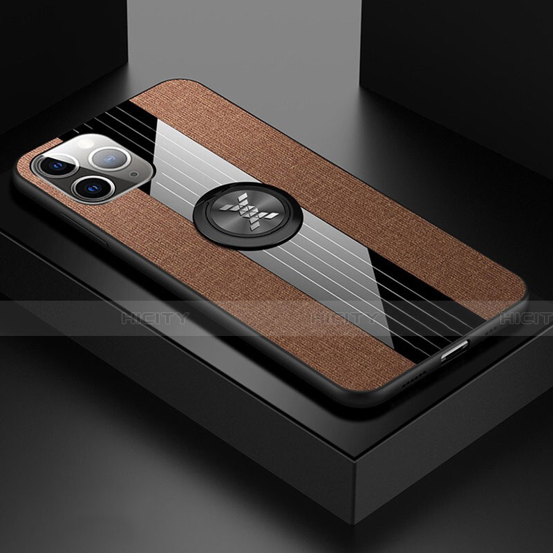 Funda Silicona Carcasa Ultrafina Goma con Magnetico Anillo de dedo Soporte T06 para Apple iPhone 11 Pro