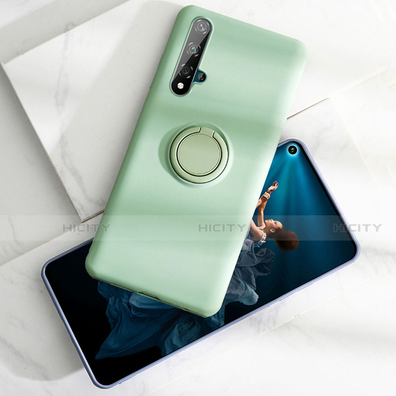 Funda Silicona Carcasa Ultrafina Goma con Magnetico Anillo de dedo Soporte T06 para Huawei Honor 20