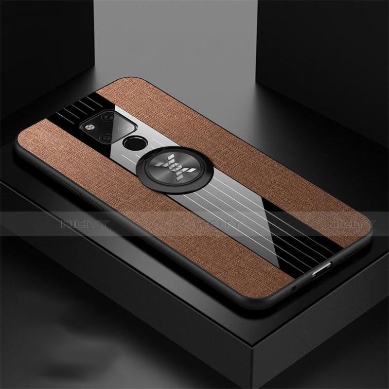 Funda Silicona Carcasa Ultrafina Goma con Magnetico Anillo de dedo Soporte T06 para Huawei Mate 20 X 5G