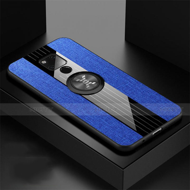 Funda Silicona Carcasa Ultrafina Goma con Magnetico Anillo de dedo Soporte T06 para Huawei Mate 20 X 5G