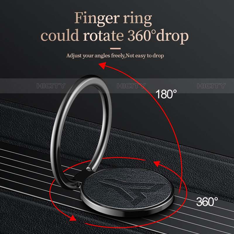 Funda Silicona Carcasa Ultrafina Goma con Magnetico Anillo de dedo Soporte T06 para Xiaomi Mi 11 5G