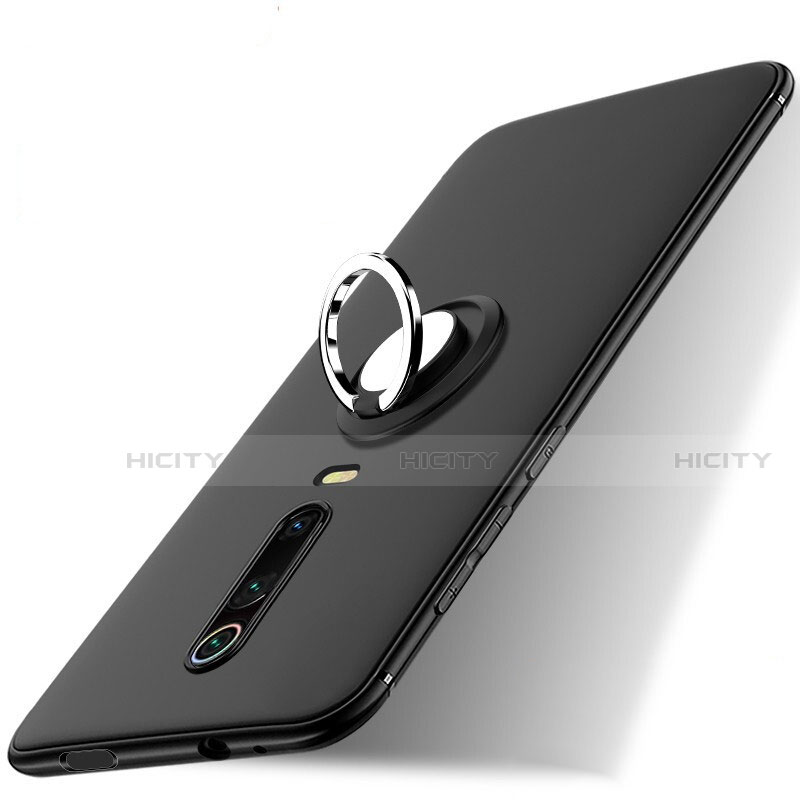 Funda Silicona Carcasa Ultrafina Goma con Magnetico Anillo de dedo Soporte T06 para Xiaomi Mi 9T