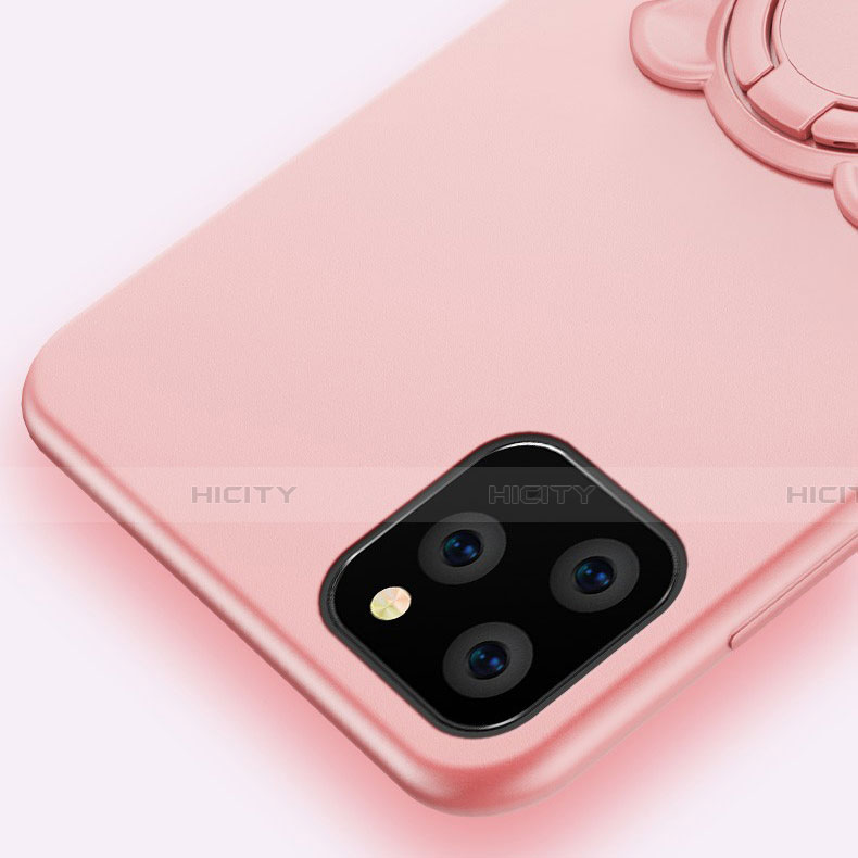 Funda Silicona Carcasa Ultrafina Goma con Magnetico Anillo de dedo Soporte T07 para Apple iPhone 11 Pro