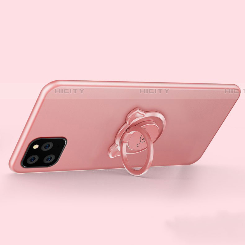 Funda Silicona Carcasa Ultrafina Goma con Magnetico Anillo de dedo Soporte T07 para Apple iPhone 11 Pro Max