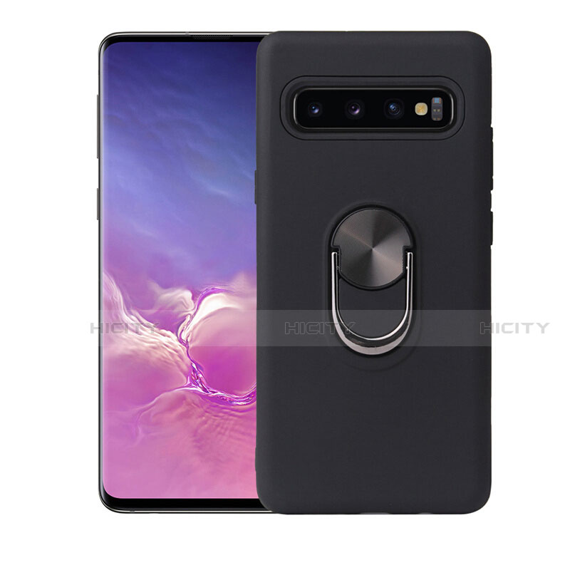 Funda Silicona Carcasa Ultrafina Goma con Magnetico Anillo de dedo Soporte T07 para Samsung Galaxy S10