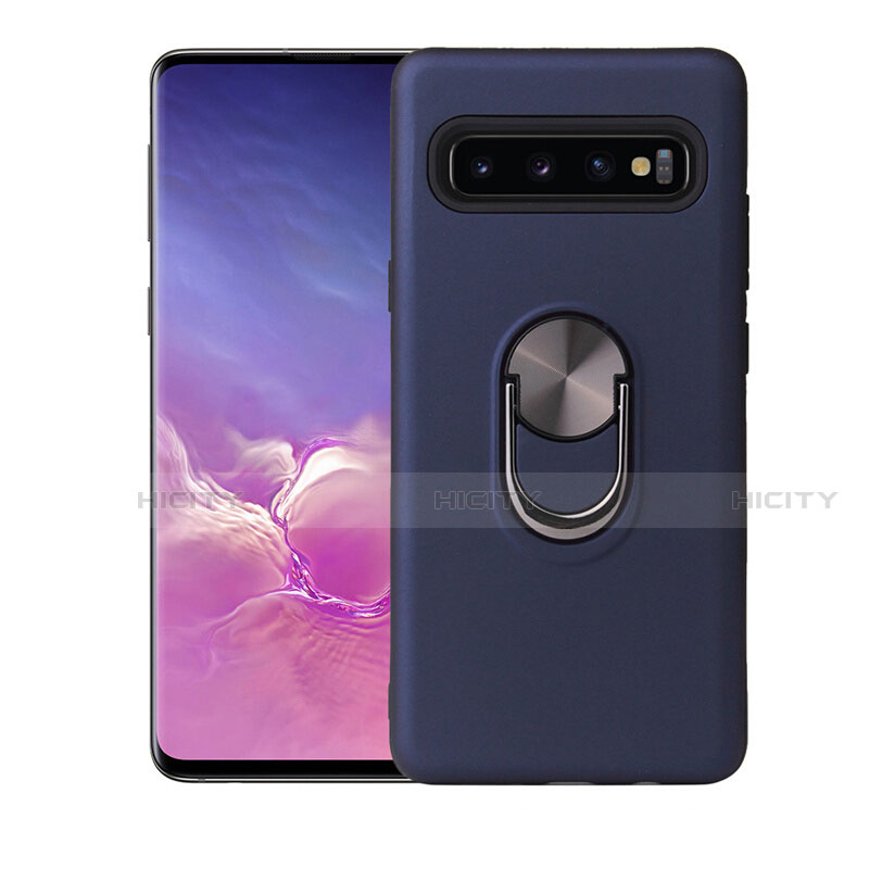 Funda Silicona Carcasa Ultrafina Goma con Magnetico Anillo de dedo Soporte T07 para Samsung Galaxy S10