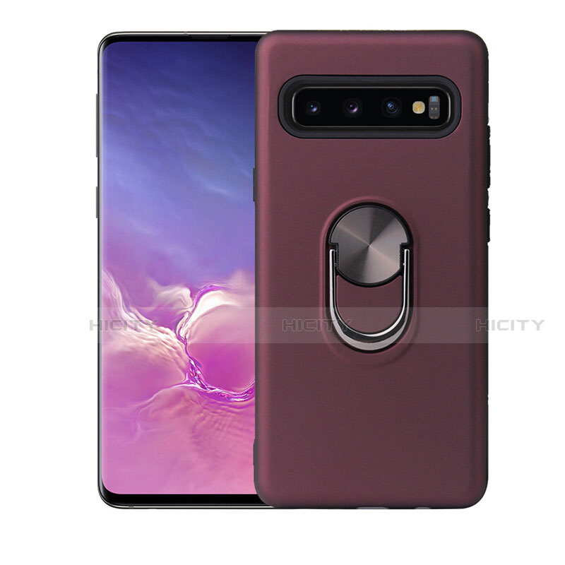 Funda Silicona Carcasa Ultrafina Goma con Magnetico Anillo de dedo Soporte T07 para Samsung Galaxy S10 5G