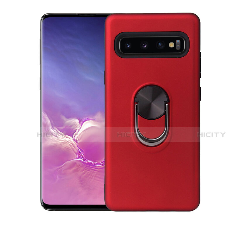 Funda Silicona Carcasa Ultrafina Goma con Magnetico Anillo de dedo Soporte T07 para Samsung Galaxy S10 5G