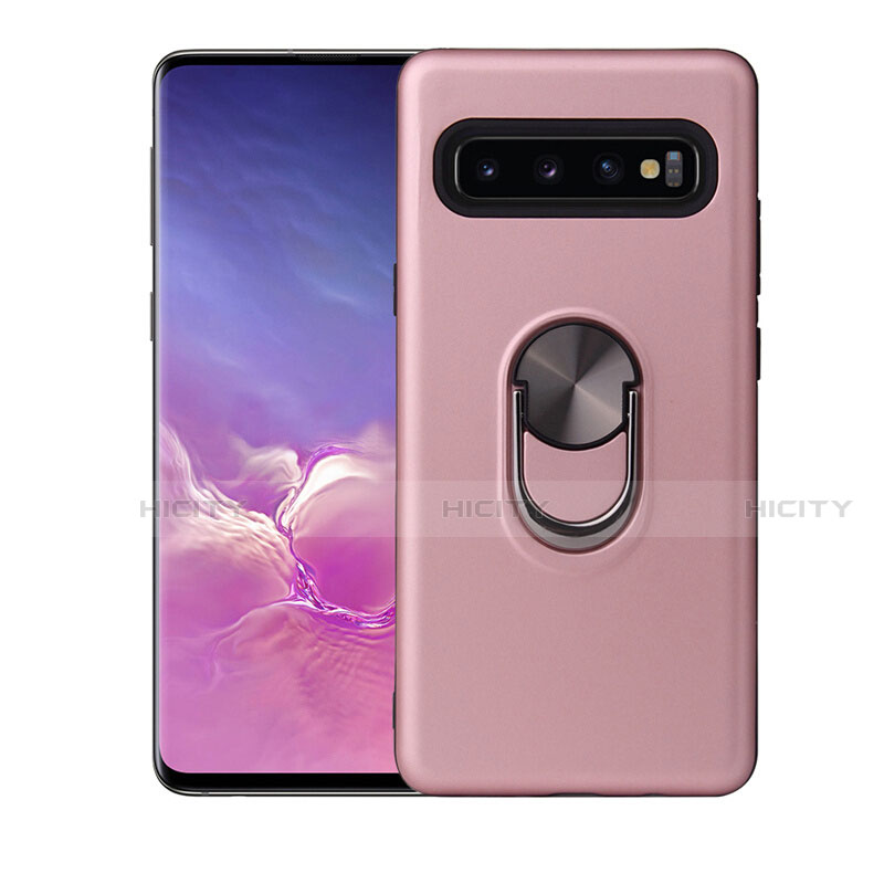 Funda Silicona Carcasa Ultrafina Goma con Magnetico Anillo de dedo Soporte T07 para Samsung Galaxy S10