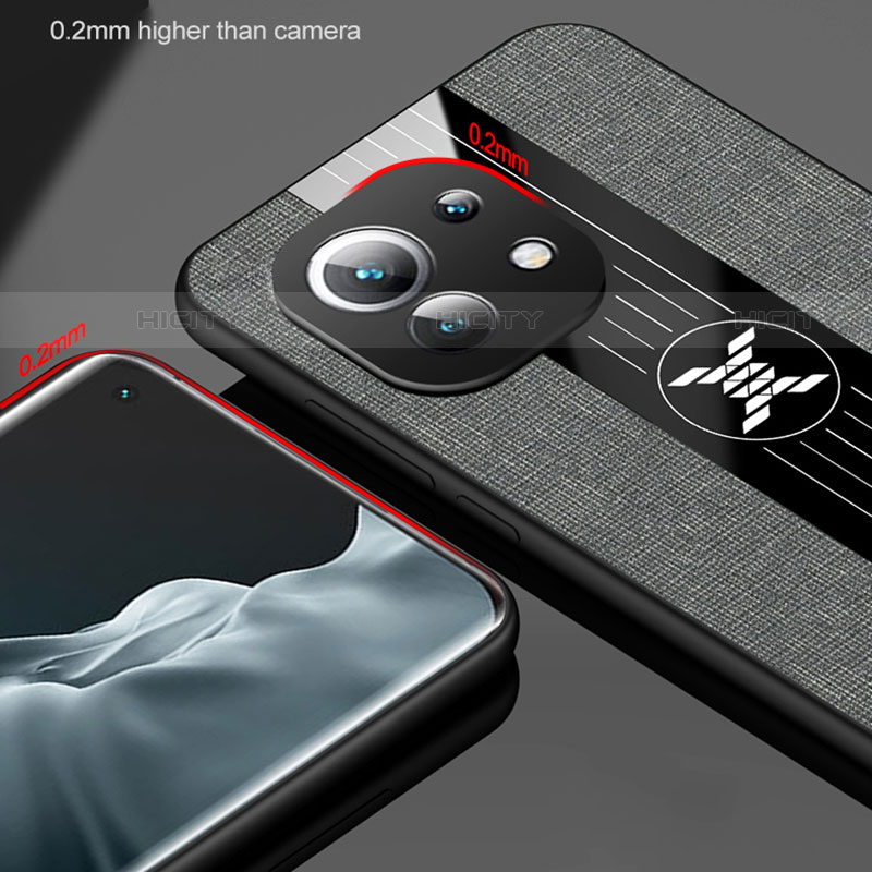 Funda Silicona Carcasa Ultrafina Goma con Magnetico Anillo de dedo Soporte T08 para Xiaomi Mi 11 5G