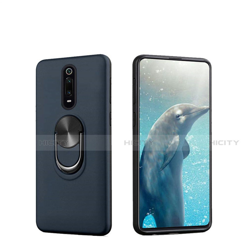 Funda Silicona Carcasa Ultrafina Goma con Magnetico Anillo de dedo Soporte T08 para Xiaomi Mi 9T