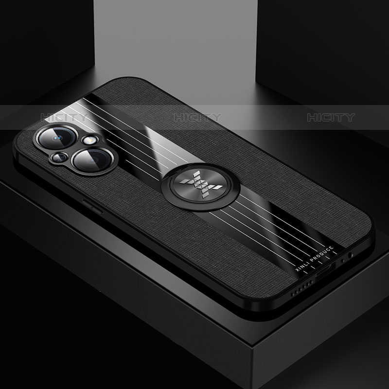 Funda Silicona Carcasa Ultrafina Goma con Magnetico Anillo de dedo Soporte X01L para OnePlus Nord N20 5G Negro