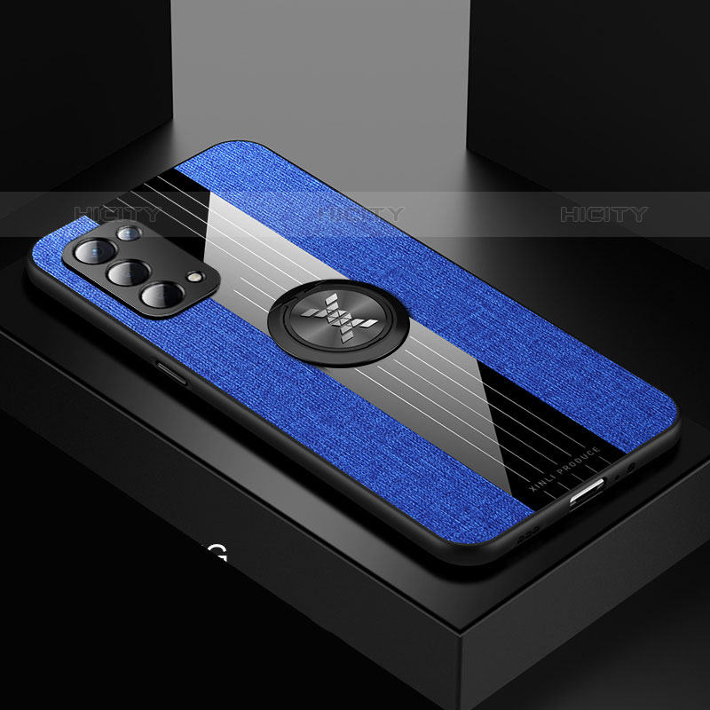 Funda Silicona Carcasa Ultrafina Goma con Magnetico Anillo de dedo Soporte X01L para OnePlus Nord N200 5G Azul