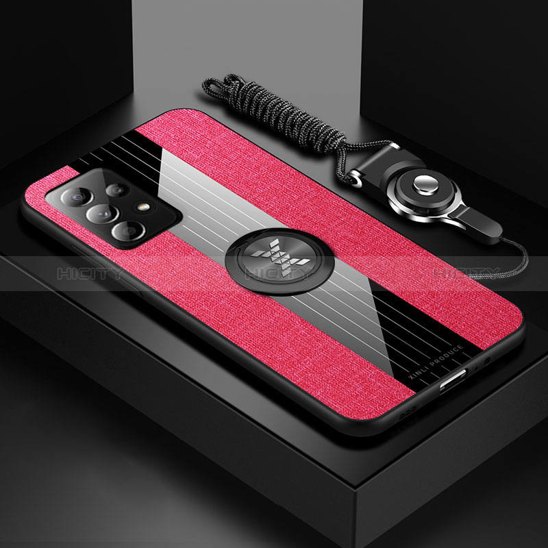 Funda Silicona Carcasa Ultrafina Goma con Magnetico Anillo de dedo Soporte X01L para Samsung Galaxy A23 5G Rojo