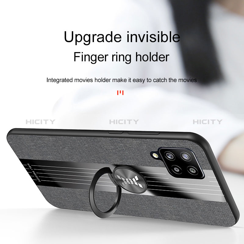 Funda Silicona Carcasa Ultrafina Goma con Magnetico Anillo de dedo Soporte X01L para Samsung Galaxy A42 5G