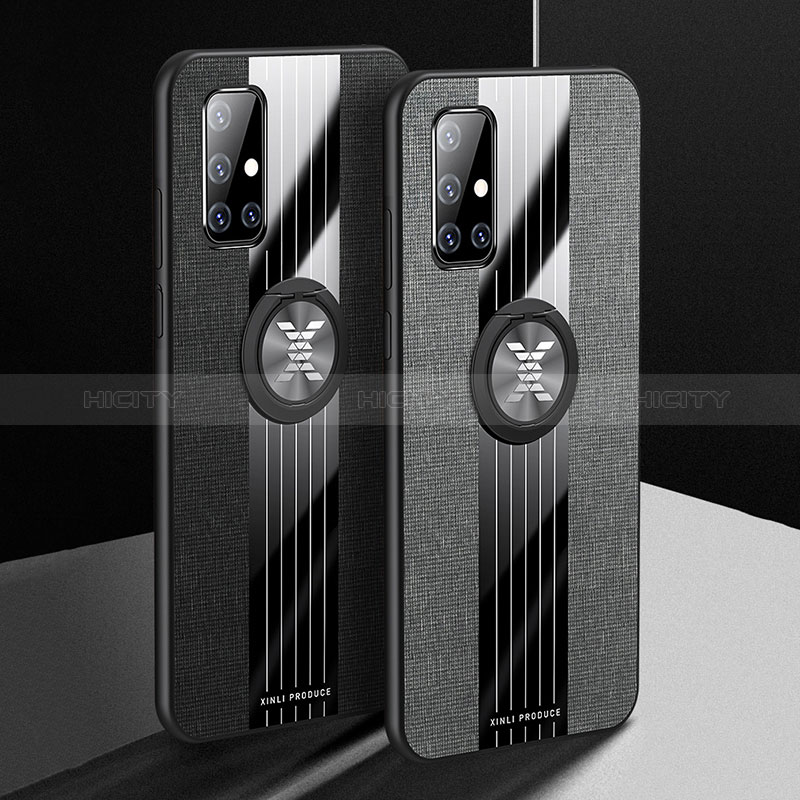 Funda Silicona Carcasa Ultrafina Goma con Magnetico Anillo de dedo Soporte X01L para Samsung Galaxy A51 4G