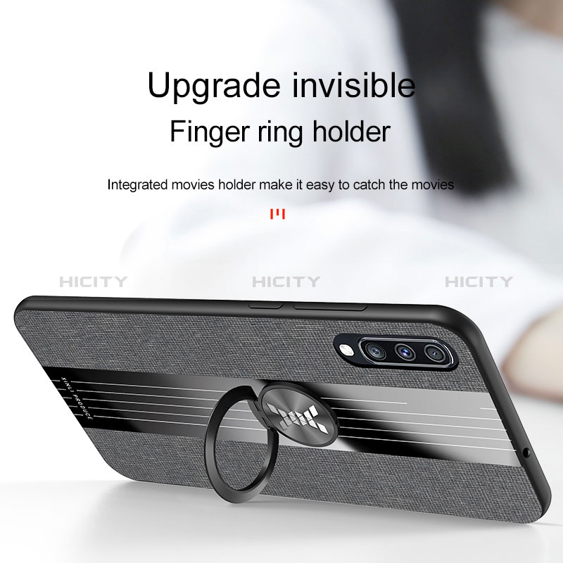 Funda Silicona Carcasa Ultrafina Goma con Magnetico Anillo de dedo Soporte X01L para Samsung Galaxy A70S