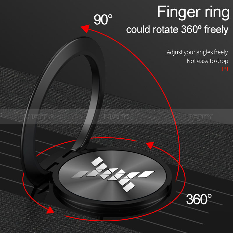 Funda Silicona Carcasa Ultrafina Goma con Magnetico Anillo de dedo Soporte X01L para Samsung Galaxy M01s