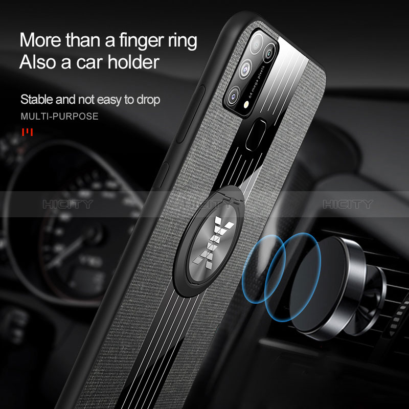 Funda Silicona Carcasa Ultrafina Goma con Magnetico Anillo de dedo Soporte X01L para Samsung Galaxy M31