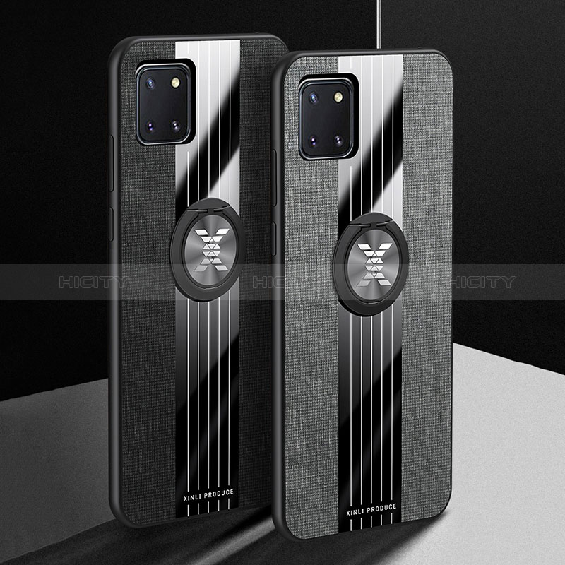 Funda Silicona Carcasa Ultrafina Goma con Magnetico Anillo de dedo Soporte X01L para Samsung Galaxy Note 10 Lite