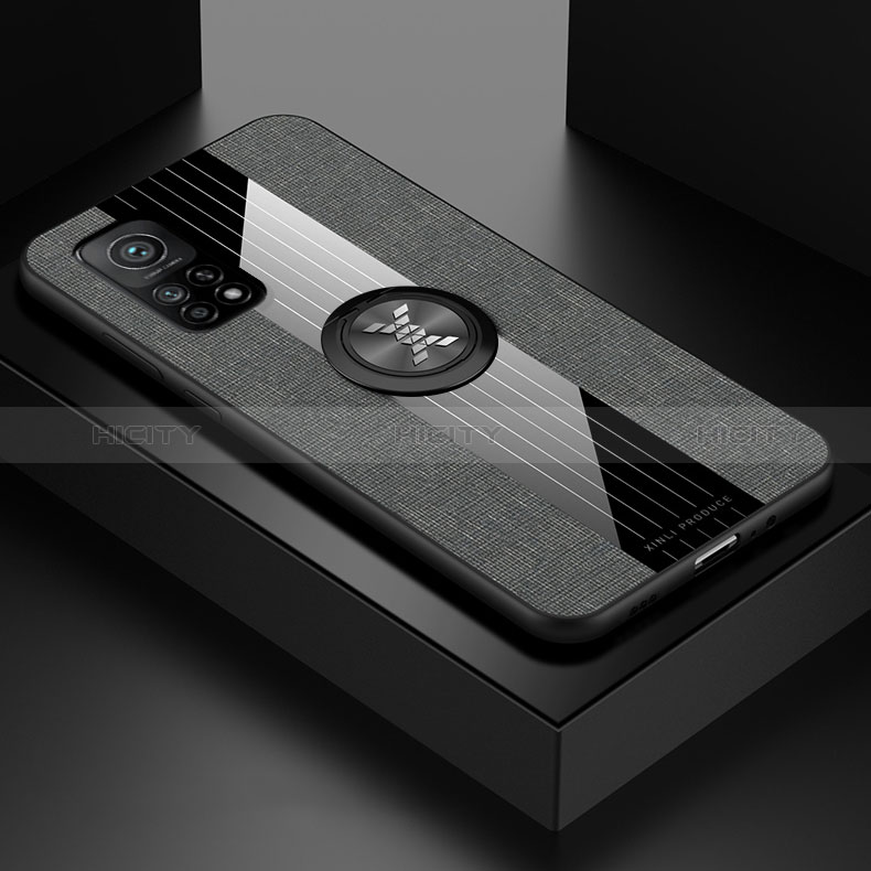 Funda Silicona Carcasa Ultrafina Goma con Magnetico Anillo de dedo Soporte X01L para Xiaomi Mi 10T 5G