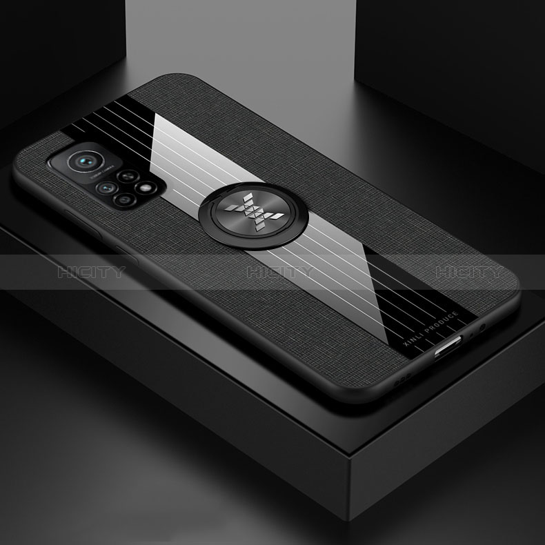 Funda Silicona Carcasa Ultrafina Goma con Magnetico Anillo de dedo Soporte X01L para Xiaomi Mi 10T Pro 5G