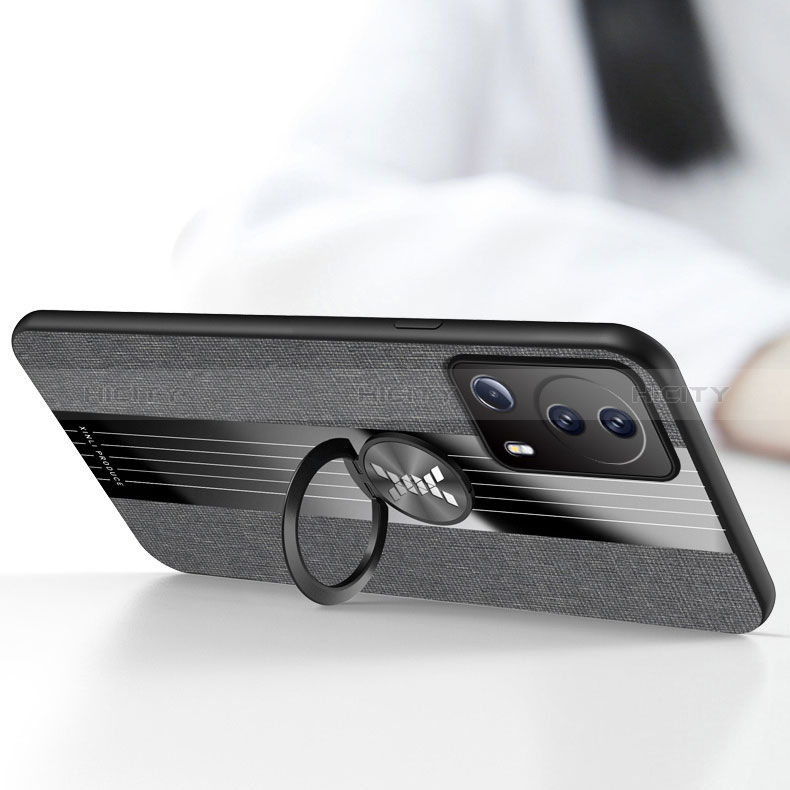 Funda Silicona Carcasa Ultrafina Goma con Magnetico Anillo de dedo Soporte X01L para Xiaomi Mi 13 Lite 5G
