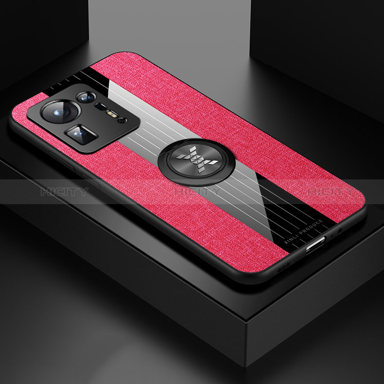 Funda Silicona Carcasa Ultrafina Goma con Magnetico Anillo de dedo Soporte X01L para Xiaomi Mi Mix 4 5G Rojo
