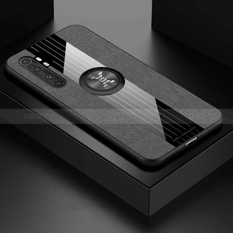 Funda Silicona Carcasa Ultrafina Goma con Magnetico Anillo de dedo Soporte X01L para Xiaomi Mi Note 10 Lite