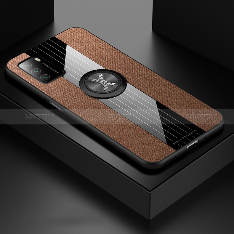 Funda Silicona Carcasa Ultrafina Goma con Magnetico Anillo de dedo Soporte X01L para Xiaomi Poco M3