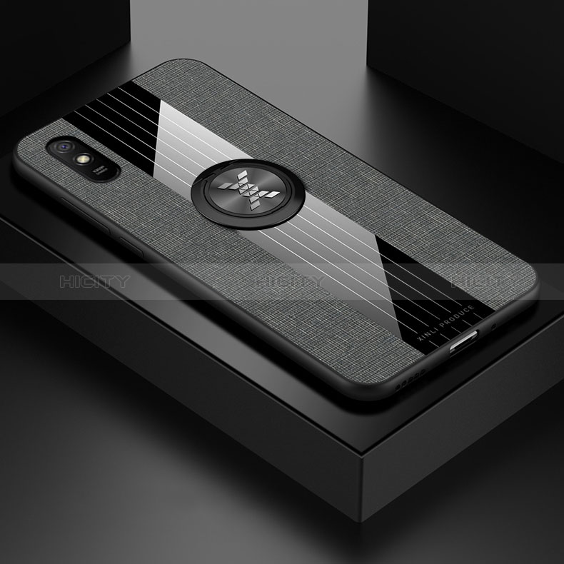 Funda Silicona Carcasa Ultrafina Goma con Magnetico Anillo de dedo Soporte X01L para Xiaomi Redmi 9AT