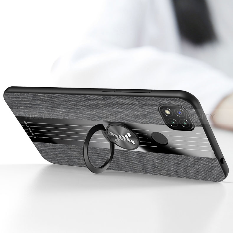 Funda Silicona Carcasa Ultrafina Goma con Magnetico Anillo de dedo Soporte X01L para Xiaomi Redmi 9C