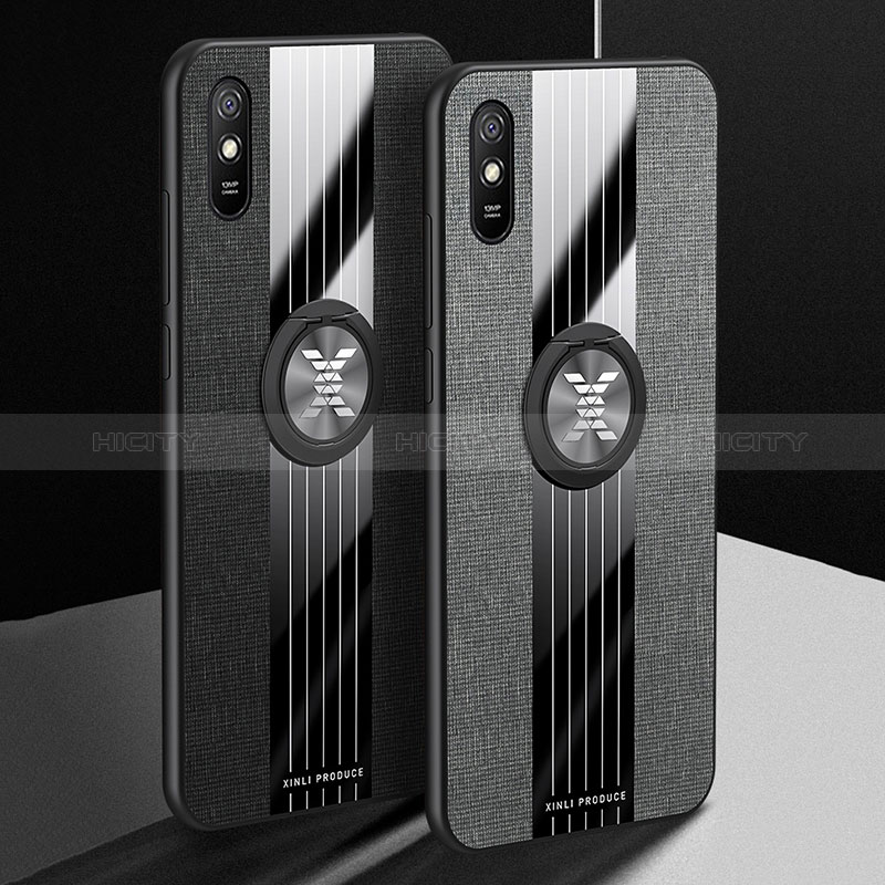 Funda Silicona Carcasa Ultrafina Goma con Magnetico Anillo de dedo Soporte X01L para Xiaomi Redmi 9i