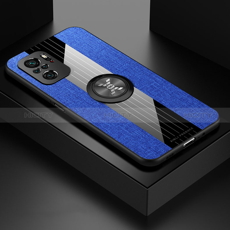 Funda Silicona Carcasa Ultrafina Goma con Magnetico Anillo de dedo Soporte X01L para Xiaomi Redmi Note 10S 4G
