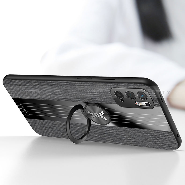 Funda Silicona Carcasa Ultrafina Goma con Magnetico Anillo de dedo Soporte X01L para Xiaomi Redmi Note 10T 5G