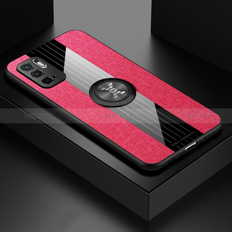 Funda Silicona Carcasa Ultrafina Goma con Magnetico Anillo de dedo Soporte X01L para Xiaomi Redmi Note 10T 5G